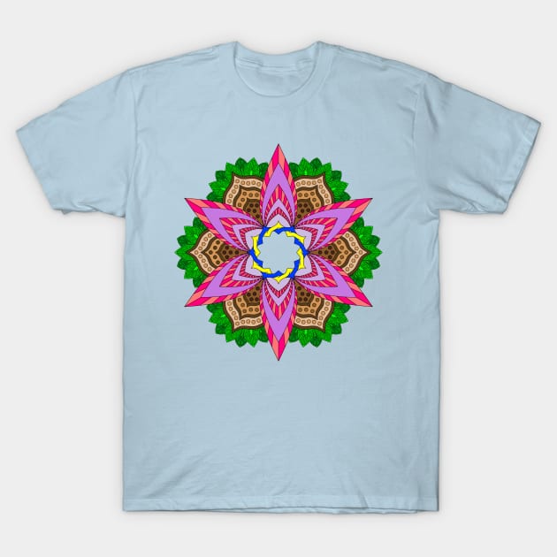 Pink Lotus Mandala T-Shirt by Griffen